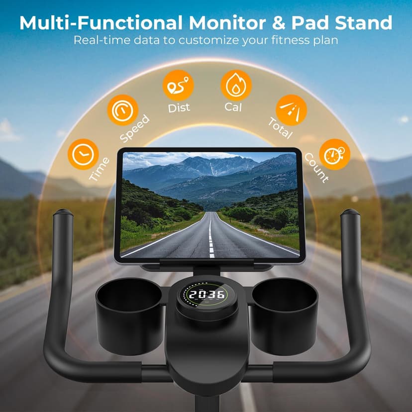 OWLSKY Exercise Bike with APP, Magnetic Resistance Indoor Cycling Bike, 300 lbs Capacity Quiet Stationary Bike for Home Gym Cardio Workout