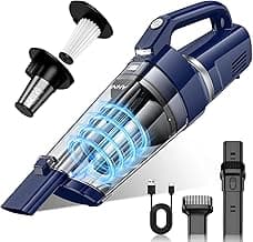 AHNR Handheld Vacuum Cordless, 16000PA Powerful Suction Hand Held Vacuum Dust Busters Cordless Rechargeable with LED Light & 2 HEPA Filters, Portable Car Vacuum Cleaner High Power for Car Home Office