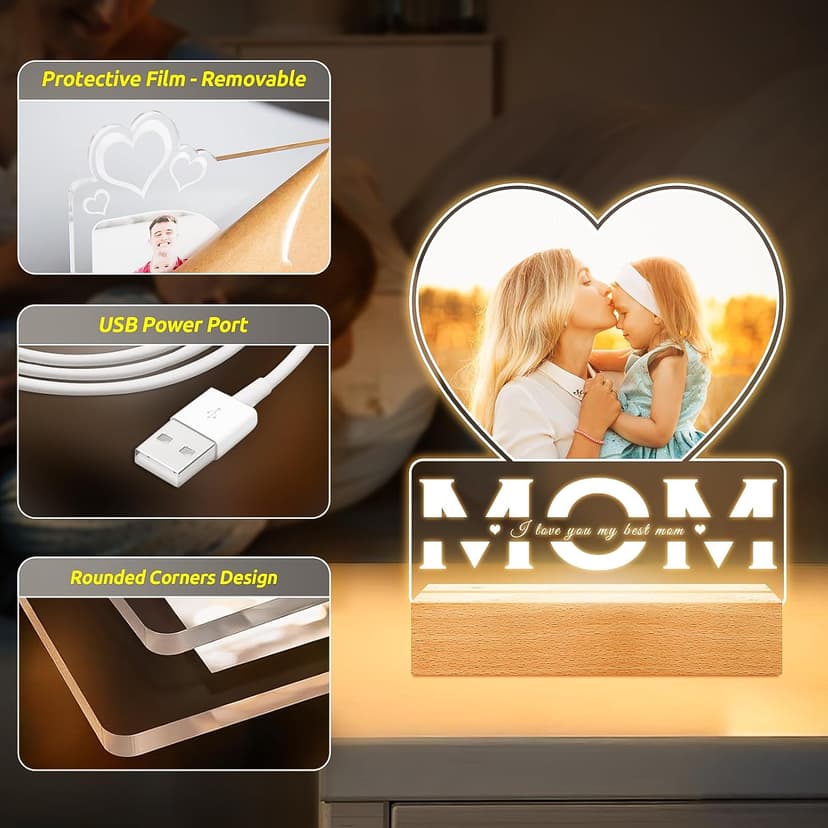 Personalized Picture Frame, Mom Picture Frame, Personalized Birthday Gifts for Mom Custom Picture Frames, Personalized Gifts for Mom from Daughter and Son B0D84JSBMS