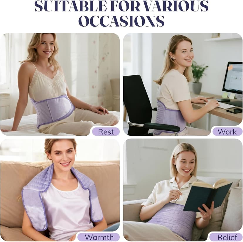 6 Heat Levels, 4 Timers, Moist Heat Pad for Neck Shoulder Abdomen Back, Ideal Gifts for Women Christmas Gift for Mom & Women, Heating Pad for Period Cramps & Back Pain B0FKYN2994
