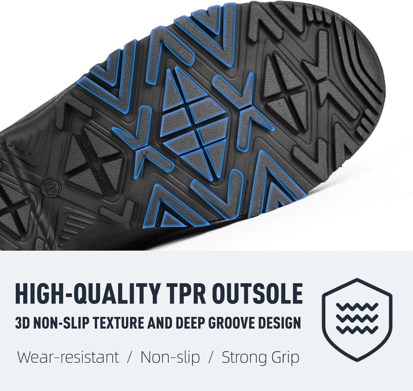 Furuian Insulated Winter Snow Steel Toe Work Boots for Men Waterproof Non Slip Duck Boots for Men Warm Safety Industrial Work Shoes