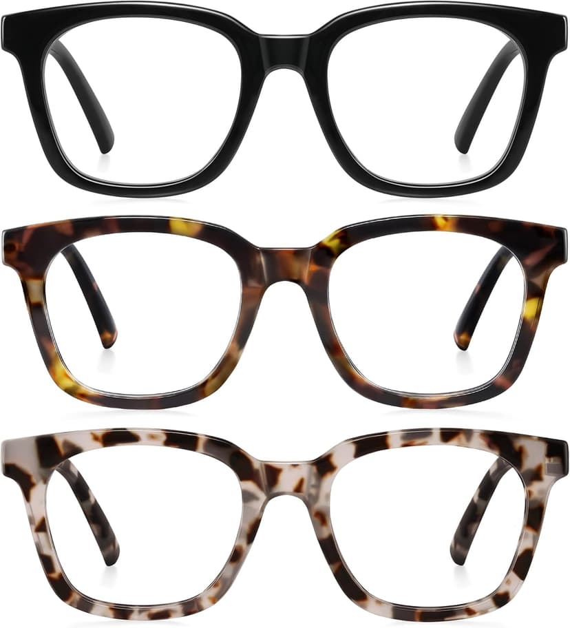 Reading Glasses for Women Men - Blue Light Blocking Magnifying Readers,Square Anti-Glare Computer Eyeglasses