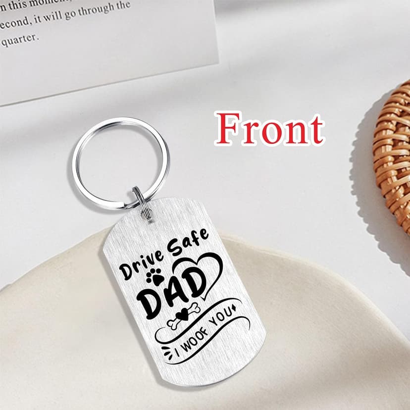 Alotozo Dog Dad Gifts for Men - Christmas Gifts from Dogs to Daddy - Drive Safe Dad Keychain - From Puppy to Daddy Stocking Stuffer - Dog Lover Gift for Father
