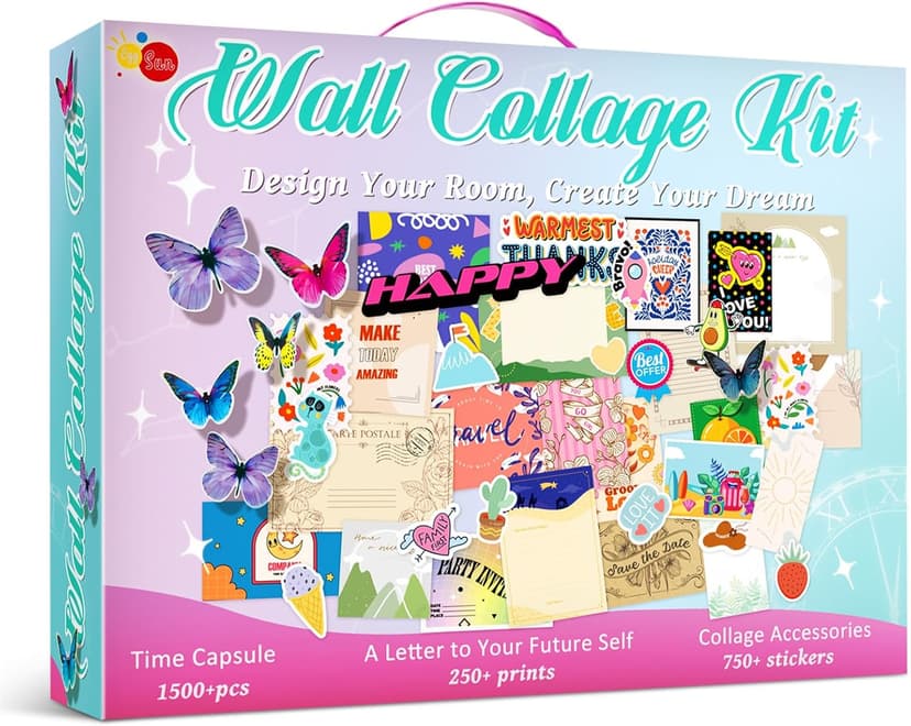 EggSun Light-Up Wall Collage Kit for Teen & Tween Girls 1000+ DIY Craft Pieces for Creative Illuminated Bedroom Art, Birthday and Room Decor Gift, Ages 11, 12,13, 14, 15, 16