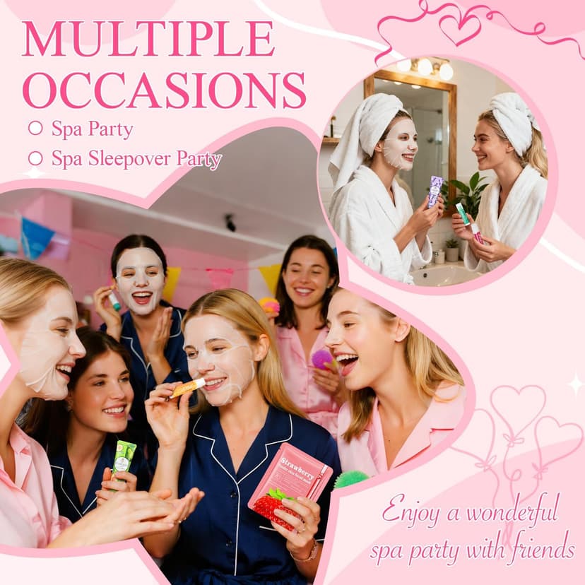72 Pcs Bulk Gifts For Women, Bulk Facial Mask, Lip Balms, Hand Creams & Under Eye Patches, Spa Party Supplies,Party Favors For Bridal Wedding, Baby Shower,Sleepover Party, Christmas Stocking Stuffers B0FKH49Y6H