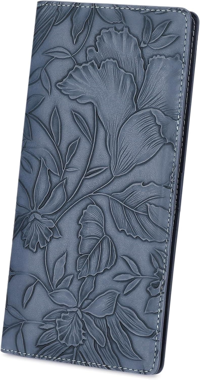 FALAN MULE Ultra Slim Thin Wallet for Women Bifold Leather RFID Blocking Designer Credit Card Holder