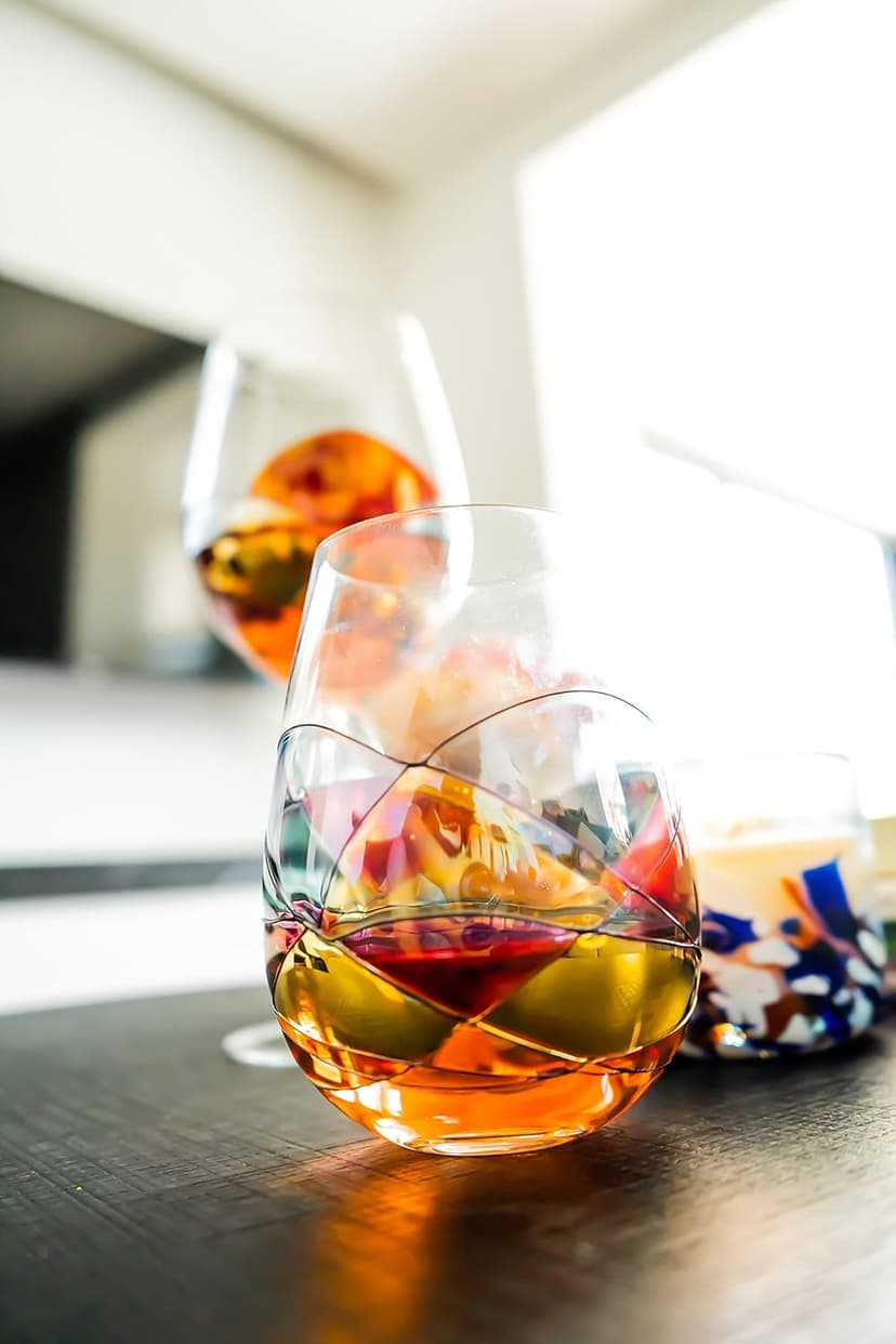 Sagrada Barcelona Stemless Wine Glasses – Hand‑Painted Set of 1 Unique Wine Gift for Wedding, Anniversary, Housewarming & Christmas Ideal for Women & Men