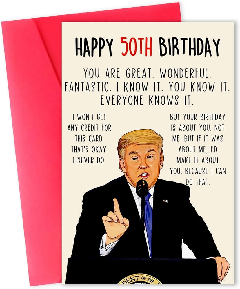 Funny 50th Birthday Card, Great 50th Birthday Gifts, Naughty Birthday Card for Him Her, Great 50 Years Old Birthday Decorations for Parents