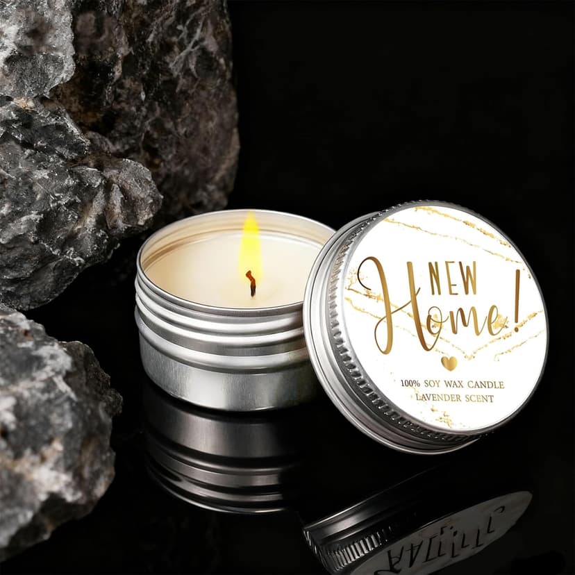 Housewarming Wine Glass Gifts for Couple, Stemless Wine Glasses Bottle Bag Candle Set for New Apartment, Blessing gifts for Women, Men, Couple, First Time Home Buyers, Homeowners, Family -149