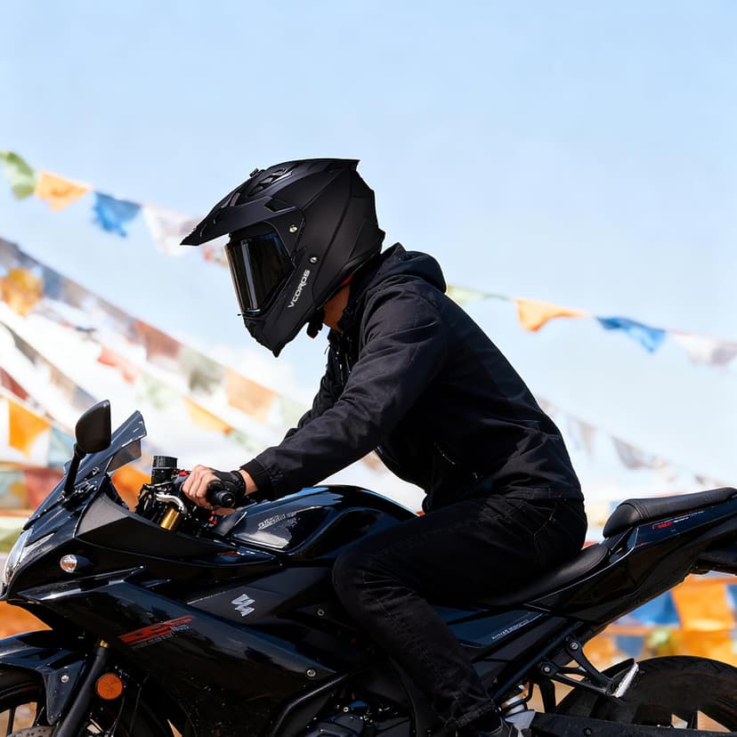 VCOROS Adventure Motorcycle Helmet VS-908 with Visor ATV Dirt Bike Off Road Motocross Full Face Helmet for Adults DOT Approved