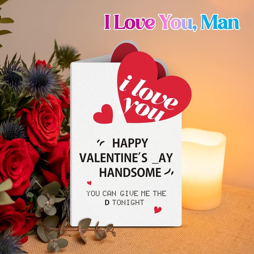 Valentines Day Love Gifts for Him, Valentines Day Card Gifts for Husband Men, Funny Card, Mens Valentine Gift for Boyfriend Husband, Valentine Gift for Him