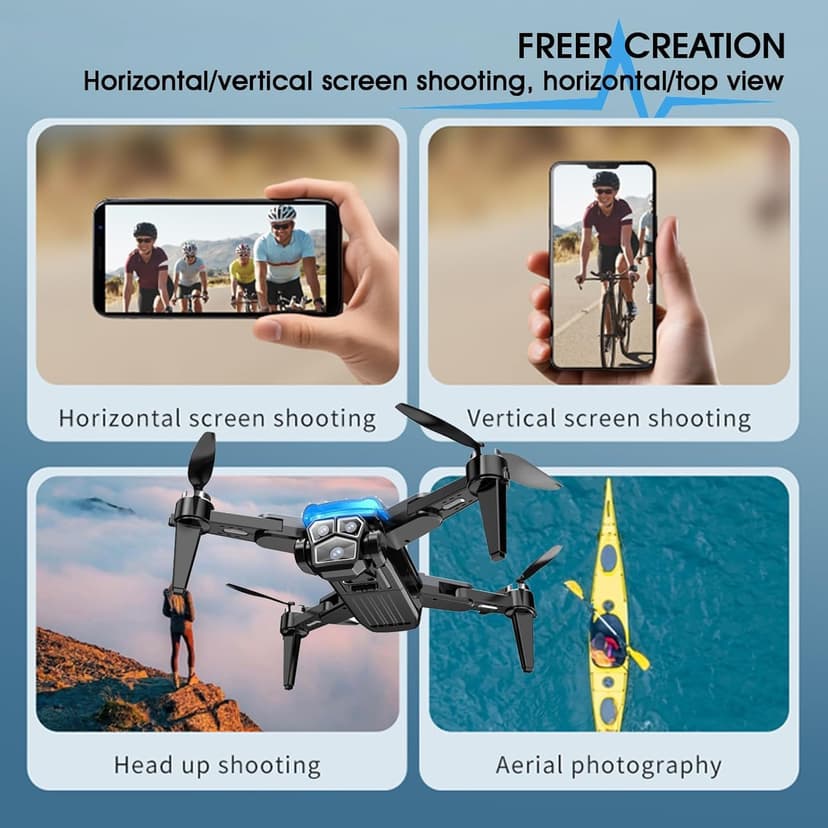 Drone with Camera for Beginners and Adults 4K, Foldable Remote Control Quadcopter, Altitude Hold, One Key Start, 3D Flips, 2 Batteries