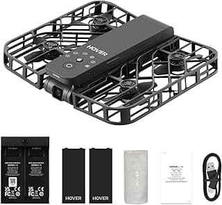 HOVERAir X1 Drone with Camera, Follow-me Drone with Self-Flying Mode, Foldable Mini Drone with HDR Video Capture, Palm Takeoff, Intelligent Flight Paths, Hands-Free Control Black (Combo Plus)