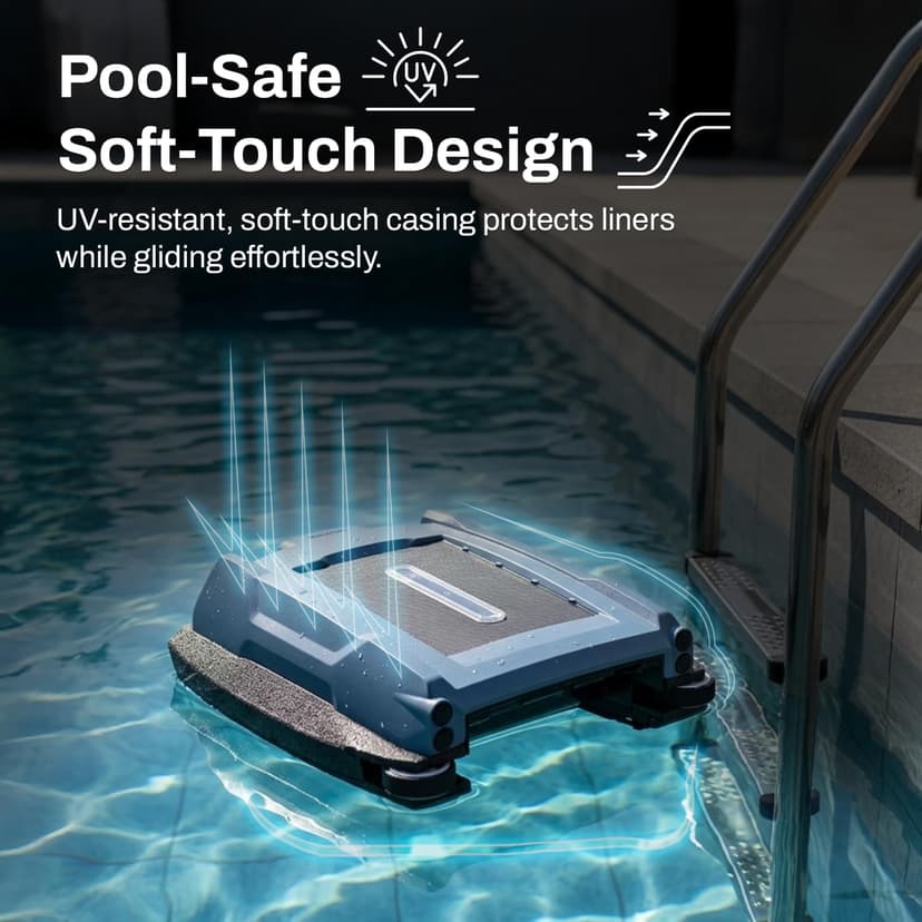 Betta Neo Solar-Powered Robotic Pool Skimmer with App Control & Ultra Long-Range Gateway System, Weather-Adaptive & Scheduled Cleaning, Dual Charging Options, for In-Ground & Above-Ground Pools (Blue)