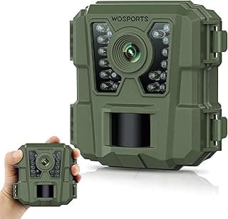 WOSPORTS Mini Trail Camera 24MP 1080P HD Game Camera with Night Vision Motion Activated Waterproof,Trail Cam with Fast Trigger Time for Outdoor Wildlife Monitoring