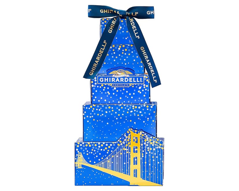 Ghirardelli Chocolate Gift Tower by Wine Country Gift Baskets Gift for Families College Students Appreciation and more