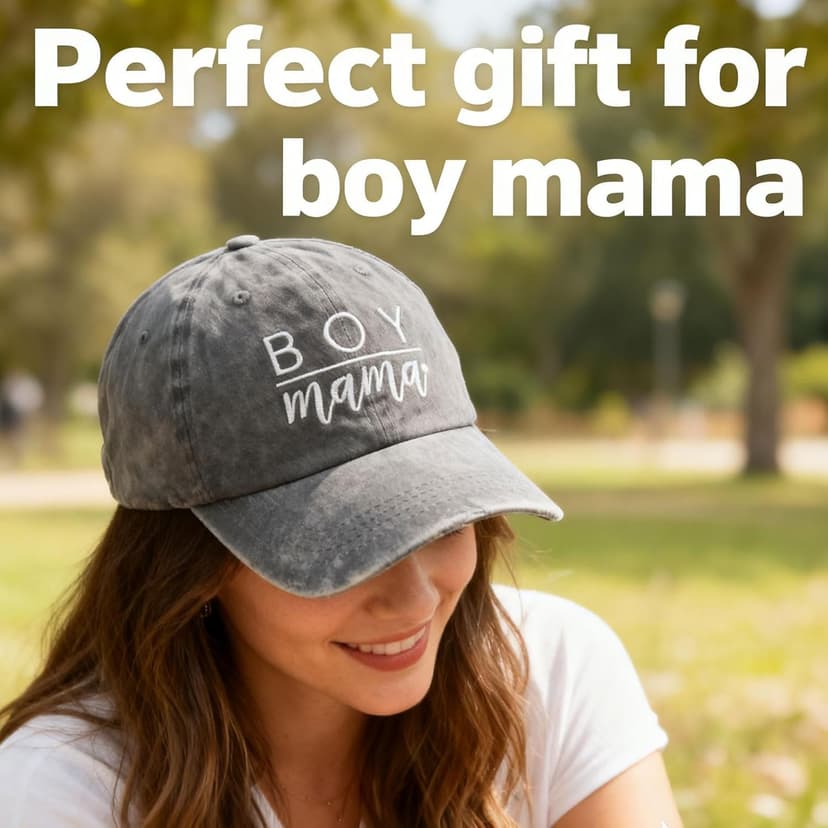 Waldeal Women's Embroidered Baseball Cap Boy Mama Mom Gift Vintage Distressed Dad Hat