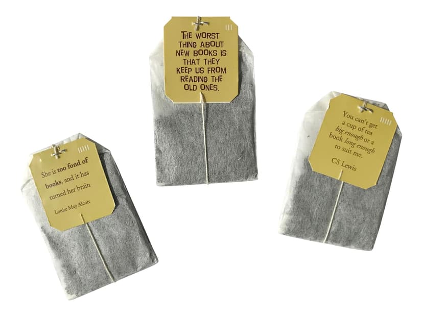 Novel Teas Book Lover's Tea contains 25 teabags individually tagged with literary quotes from the world over, made with the finest English Breakfast tea, for the book lover B002RT2W1M