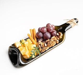Melted Wine Bottle Serving Boards; Decorative Rectangle Serving Trays for Home Decor; Small Cheese Platter Serving Board; Unique Cheese and Cracker Tray for Dinner Party