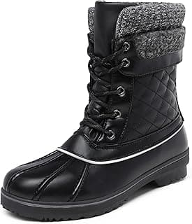 DREAM PAIRS Women's Snow Winter Boots Mid Calf Waterproof Duck Warm Outdoor Winter Boots Shoes
