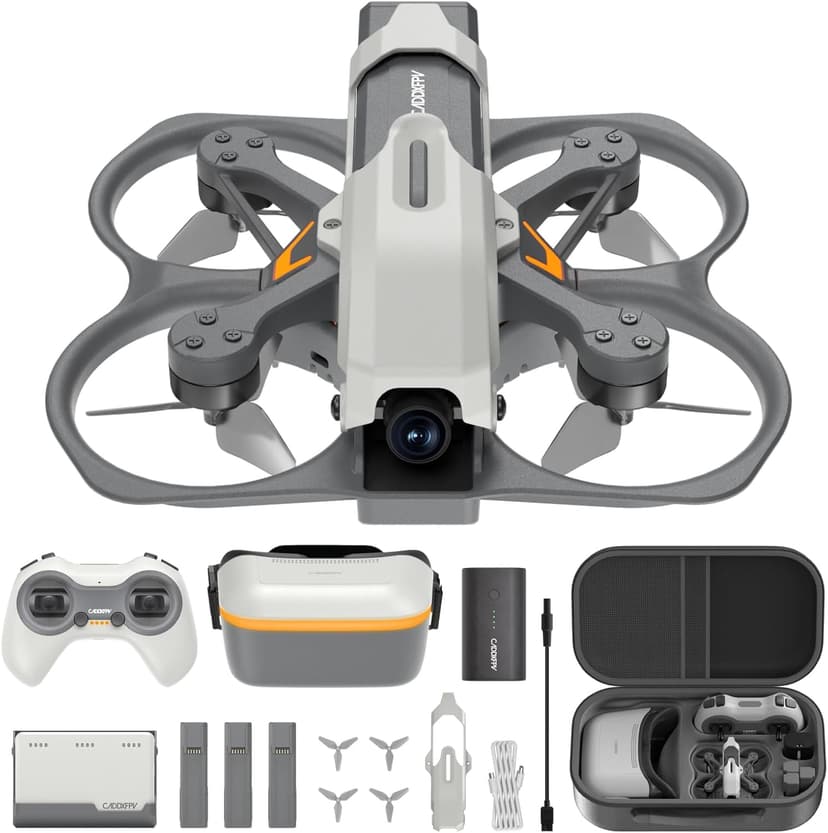 CADDXFPV Protos FPV Drone RTF Kit, Built-in Walksnail 6g VTX, 1080p/60fps HD Digital Video Transmission, 4.5" FPV Goggles Screen, 3-in-1 Charging Hub for 3 Batteries, Supports 3 Flight Modes, Perfect FPV Gift for Beginners & Freestyle Racing