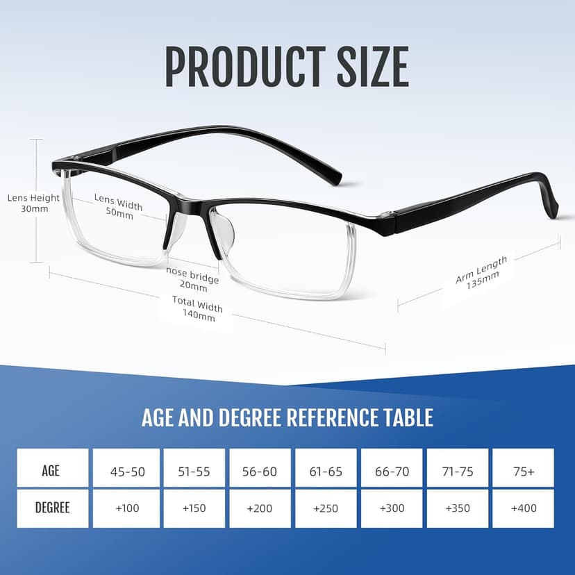 Reading Glasses Men Blue Light Blocking Readers Spring Hinge Computer Anti Eyestrain Eyeglasses