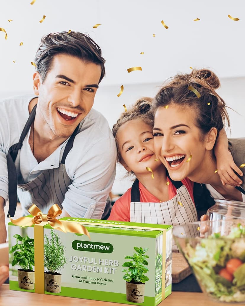 Christmas Gifts for Mom, Women, Her - 9 Herb Indoor Garden Starter Kit with Pots, Soil & Tools - Unique Birthday Gifts for Women, Housewarming Present for Wife - Grow Kitchen Windowsill Herbs