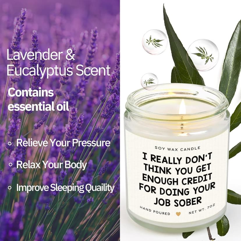 Birthday, Leaving Farewell Gifts for Coworkers, Work Bestie, Manager - Handmade Lavender Scent Natural Soy Wax Candle 7oz SteadStyle Bosses Day Gifts for Women Men, Best Boss Gifts for Boss Lady B0FDB3T8TS