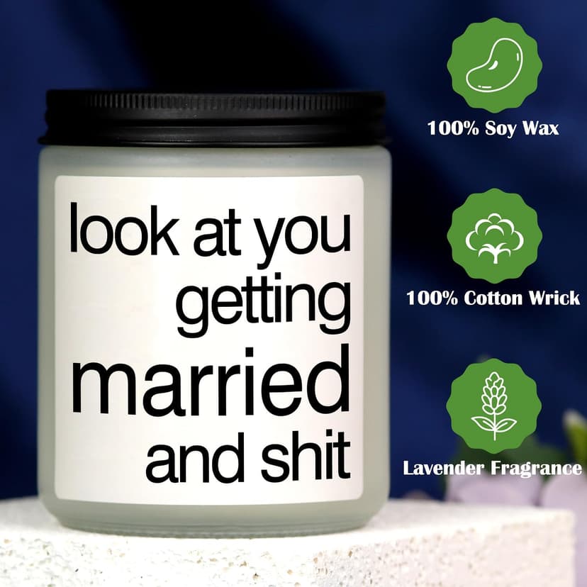 Wedding Gifts for Couples 2025, Funny Bridal Shower Gifts Personalized Lavender Scented Candles Bride Bridesmaid Proposal Custom The Bride to be 2025