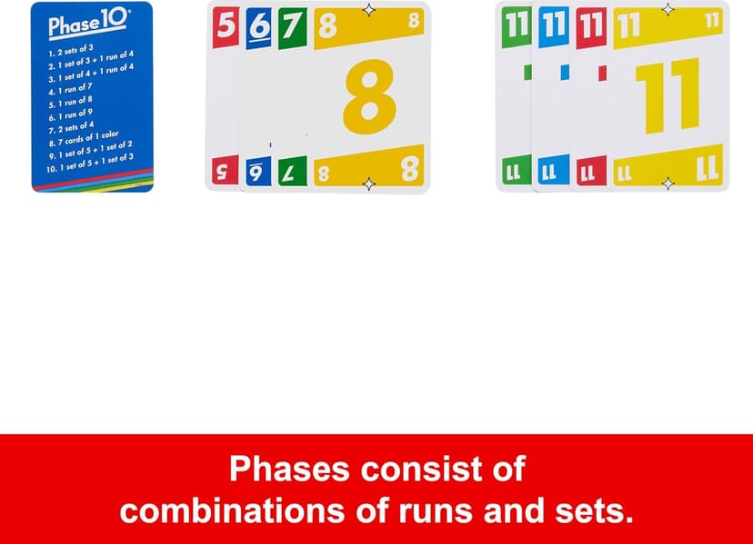 Mattel Games Phase 10 Card Game with 108 Cards, Great Game for Kids, Family or Adult Game Night, Ages 7 Years and Older