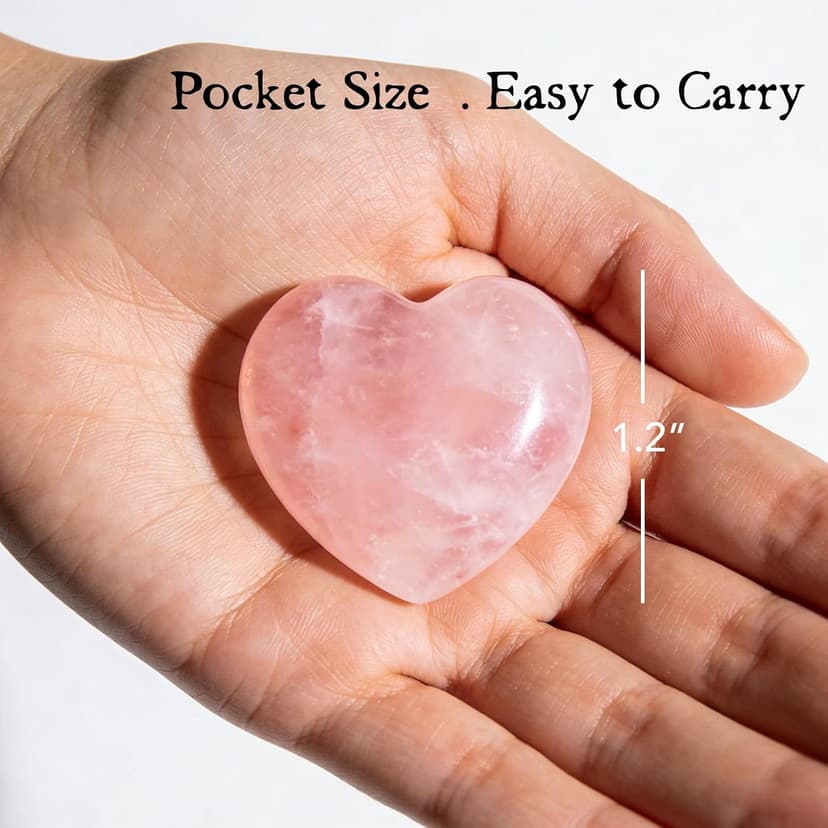 Gift for Girlfriend – My Rock Rose Quartz Heart Pocket Hug, Natural Crystal Love Stone Keepsake with Message Card & Gift Box, Love Gift from Boyfriend B0GG9PQF8Y