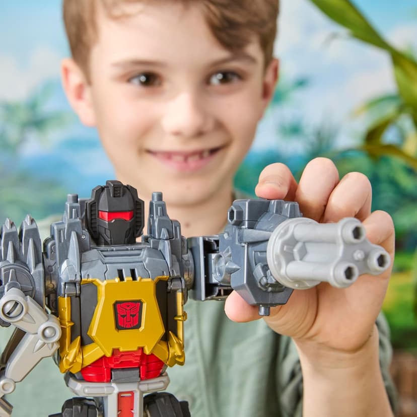 Transformers Cyberworld Grimlock Chomp & Battle 9-Inch Action Figure, Quick Change to Dino Mode, Robot Toys for Boys & Girls 6+ Years