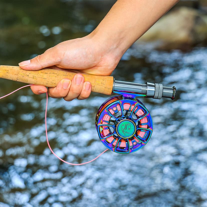 Sougayilang Fly Fishing Reel, Size 5/6,7/8 CNC-Machined Aluminum Alloy Fly Reel,Powerful Lightweight Fly Reels for Trout Fishing