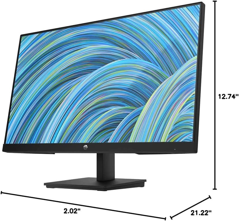 HP V24v G5 24" FHD Computer Monitor (1920x1080), 75Hz Anti-Glare Display, AMD FreeSync, HDMI, VESA Mount, Black, with Dockztorm Dock