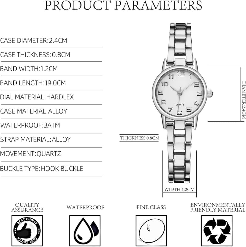 TWOPTION Womens Waterproof Wrist Watch,Women's Small Thin Analog Bracelet Quartz Watch Dainty Christmas Gifts