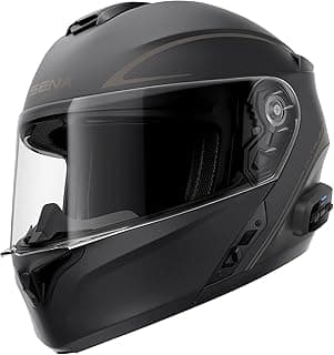 Sena Outrush R Bluetooth Modular Motorcycle Helmet with Intercom System (Matte Black, M)