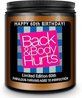 Homsolver 60th Birthday Gifts for Women Men, Happy 60th Birthday Decorations Candles Gift for Her Him, Funny 60 Years Old Ideas- Lavender Scented Candle