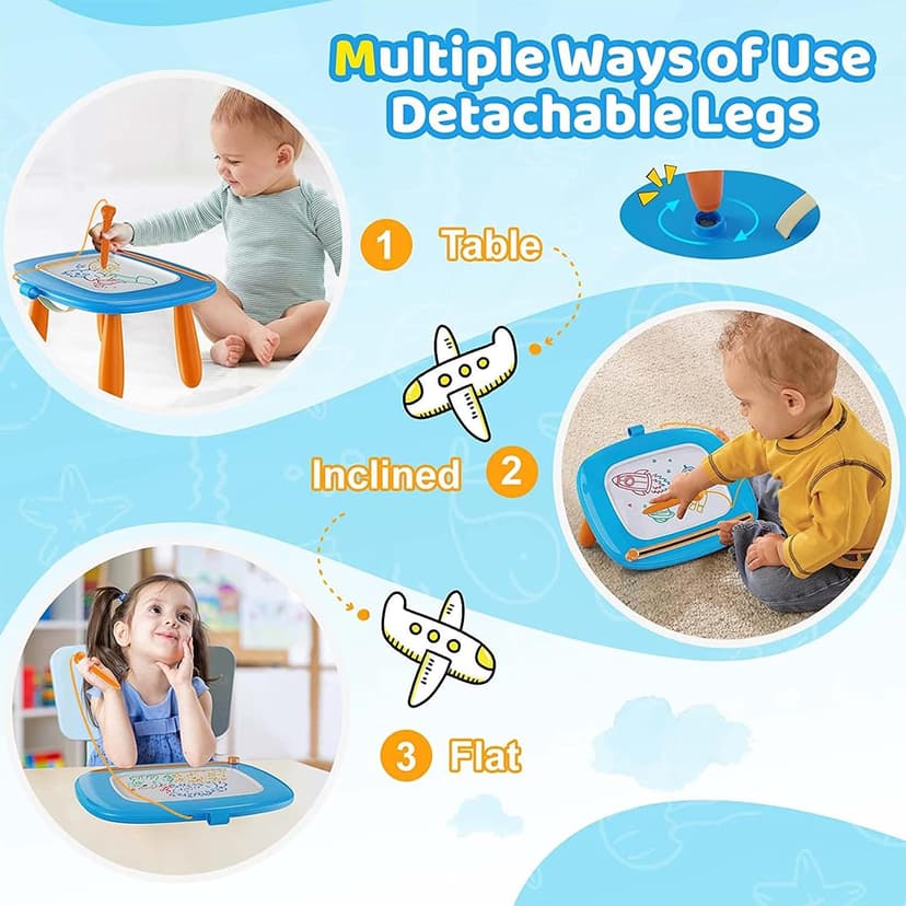 Kikidex Magnetic Drawing Board, Toddler Girl Toys for 1-3 Year Old, Doodle Board Pad Learning and Educational Toys for 1 2 3 Year Old Kids Birthday Gift (Light Blue) B0BGN1YDJH
