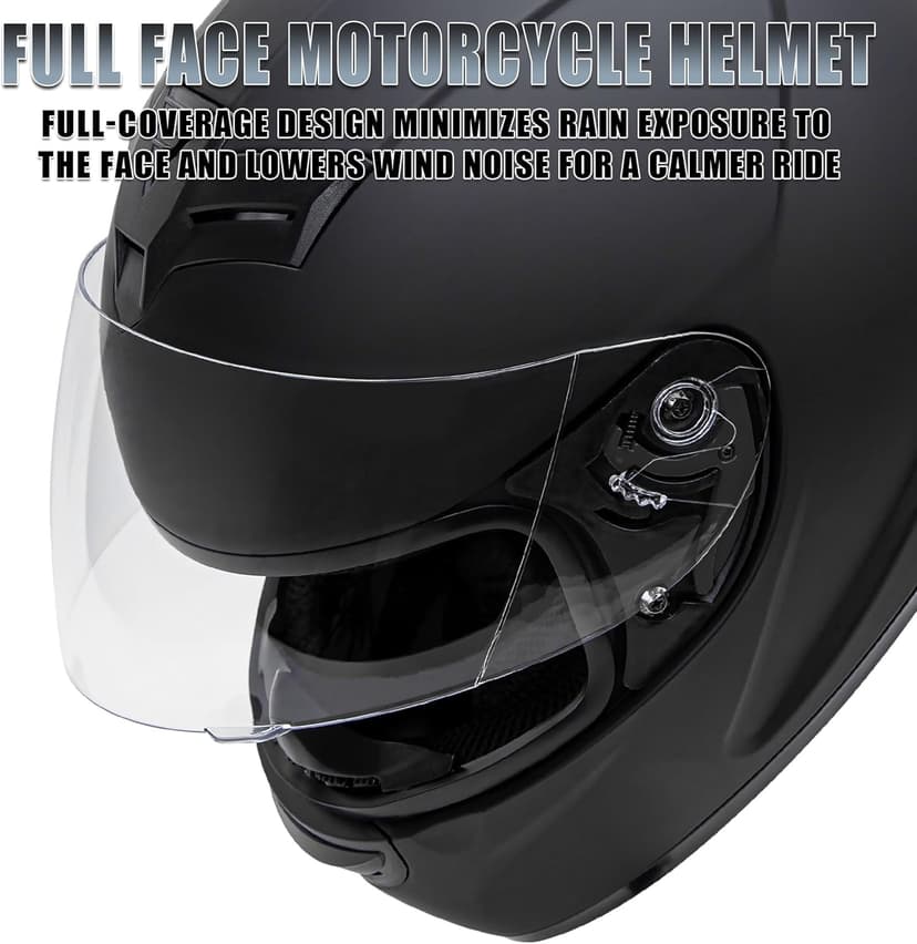 Cartman Full Face Motorbike Helmet - DOT Certified for Racing & Street Bikes, Adult Visor Helmet with Aerodynamic Design