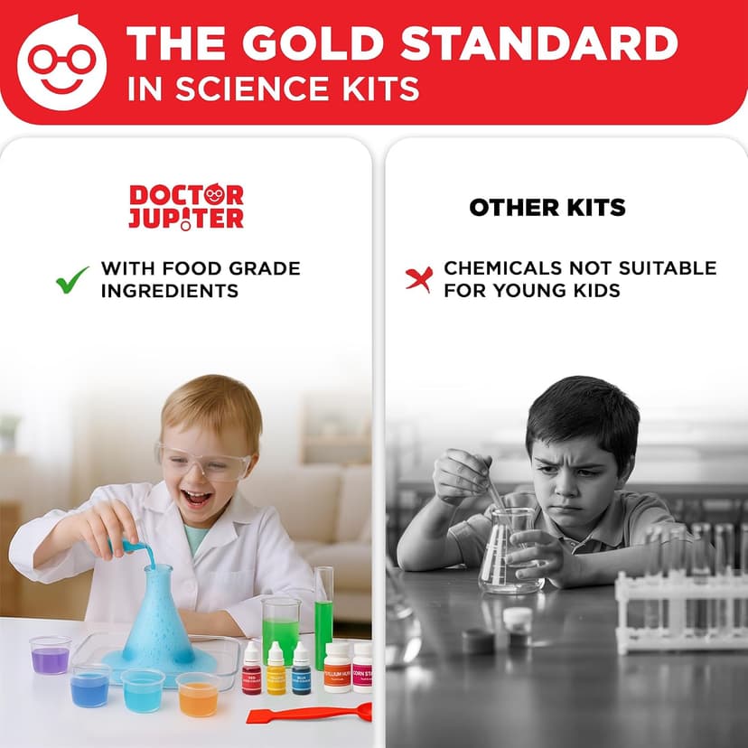 Doctor Jupiter My First Science Kit for Kids Ages 4-5-6-7-8 | Christmas, Birthday Gift Ideas for 4+ Year Old Boys & Girls | Toy Stem Kit with 100+ Experiments | Learning & Educational Projects