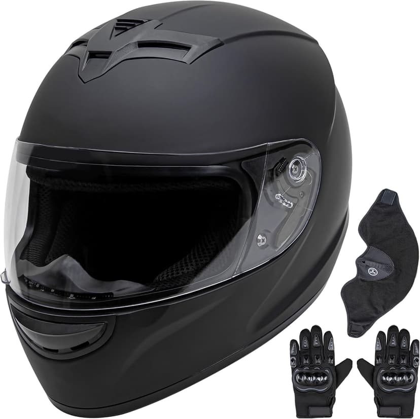 Cartman Full Face Motorbike Helmet - DOT Certified for Racing & Street Bikes, Adult Visor Helmet with Aerodynamic Design