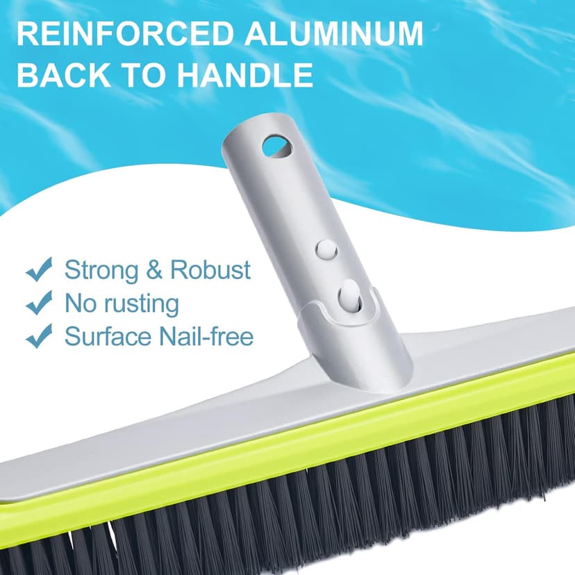 Sepetrel 17.5" Pool Brush Head for Cleaning Walls,Heavy Duty Inground/Above Ground Swimming Pool Scrub Brushes with Premium Strong Bristle & Reinforced Aluminium Back