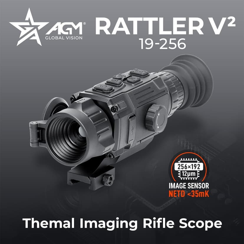 AGM Global Vision Rattler V2 Thermal Imaging Rifle Scope for Hunting. High Resolution Thermal Scope with High Sensitivity Thermal Optics IR Vision riflescope. Waterproof & Durable Design
