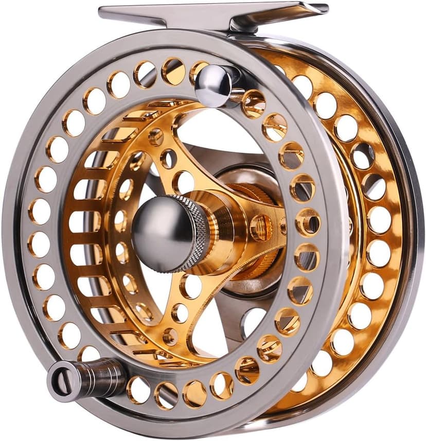 Sougayilang Fly Fishing Reel Large Arbor 2+1 BB with CNC-machined Aluminum Alloy Body and Spool in Fly Reel