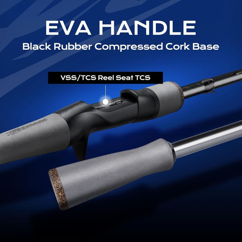 HANDING Pioneer Bass Fishing Rod Versatile Spinning & Casting Rod with Medium Power Moderate Fast Action EVA Handle for Largemouth Smallmouth Walleye