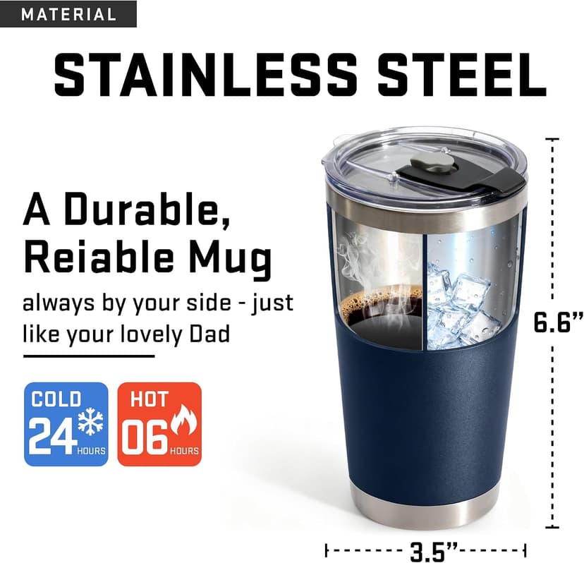 Gifts for Men, Dad for Christmas, Fathers Day - Dads Birthday Gift Ideas, Gifts for Dads from Daughter, Son - Cool Mens gifts Ideas, Mens Birthday Gift Ideas - Stainless Steel Men Tumbler 20Oz B0FS22TCHH