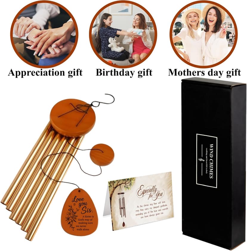 A Sister is God's Way We Never Walk Alone Wind Chimes Birthday Gifts for Sister Gifts from Sisters, Brother - 28" Sisters WindChimes Gift for Christmas, Anniversaries B0DY48TF13