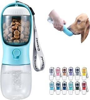 Feeding & Hydration | Travel Water Bowl | Portable Pet Dispenser | Dog Gifts | Puppy Essentials | for Hiking Camping Beach Cibaabo Dog Water Bottle Portable with Food Container & Filter for Travel B09F5ZYV7M