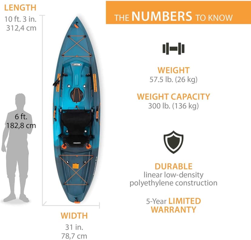 Lifetime Tamarack Pro 103 Sit-On-Top Kayak, Lightning Fusion, 10 ft. 3 in.