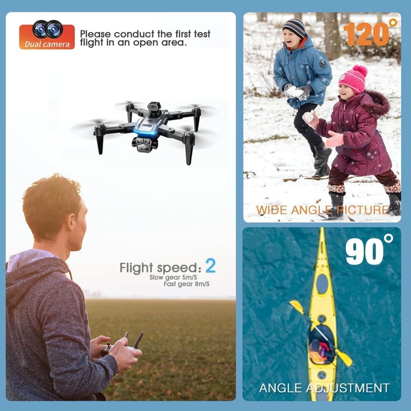 4K Drone with Camera for Adults, FPV Foldable Quadcopter with 4.3" Screen Remote Controller, Brushless Motor,Obstacle Avoidance,Under 249g,One-Key Takeoff & Auto Follow,2Batteries,Portable HD Drone